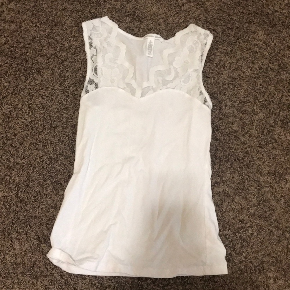 Lacy white tank top